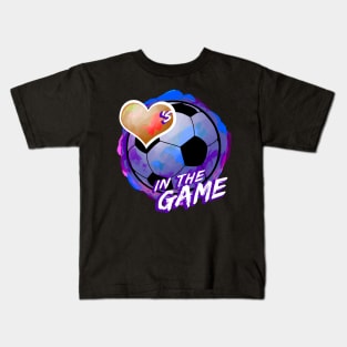 Soccer - Hearts In The Game - Dirty Blue Kids T-Shirt